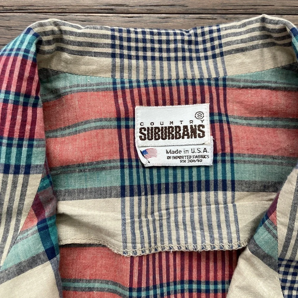 Vtg 80s Country Suburbans Women's Lightweight Blazer Jacket Plaid Sz 8 USA Made - Picture 3 of 8